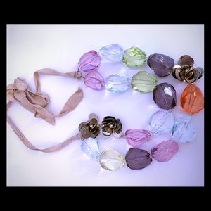 Colorful Statement Nexklace with Gold Detail